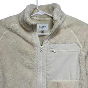 Goodfellow & Co Mens Cream Ultra-Soft Fleece Full Zip Sherpa Jacket Medium NEW